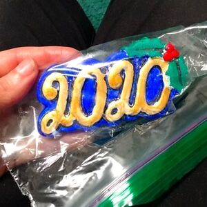 Blue 2020 ceramic ornament 